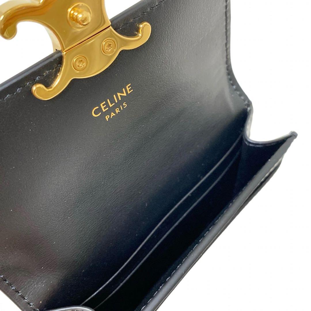 【美品✨】セリーヌ 名刺入れ カード入れ レザー ブラック 大人気❣