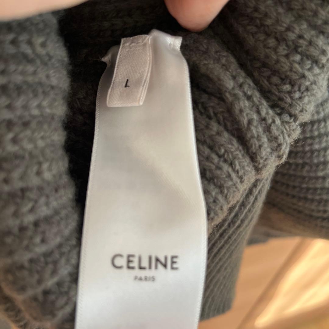 O*A様 CELINE カーキ フード付きニットパーカー　L