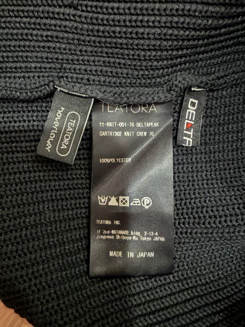 【美品】TEATORA CARTRIDGE KNIT CREW 7G 黒 3