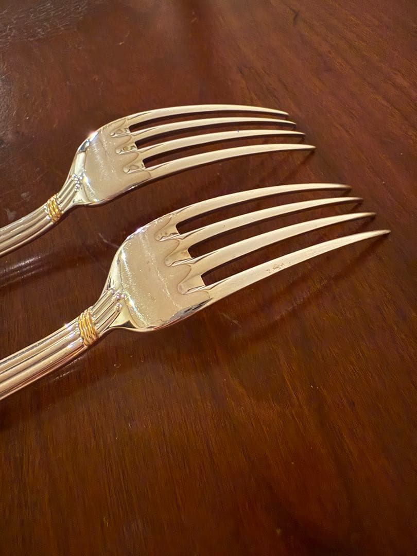 クリストフル　アリアゴールドリング　デザートフォーク