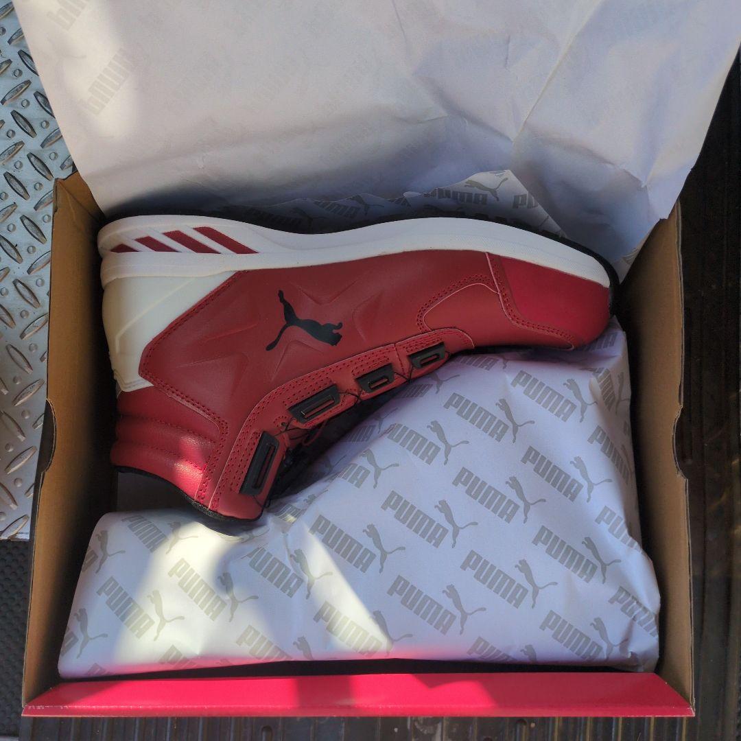 Puma レッド ハイカット安全靴 27cm