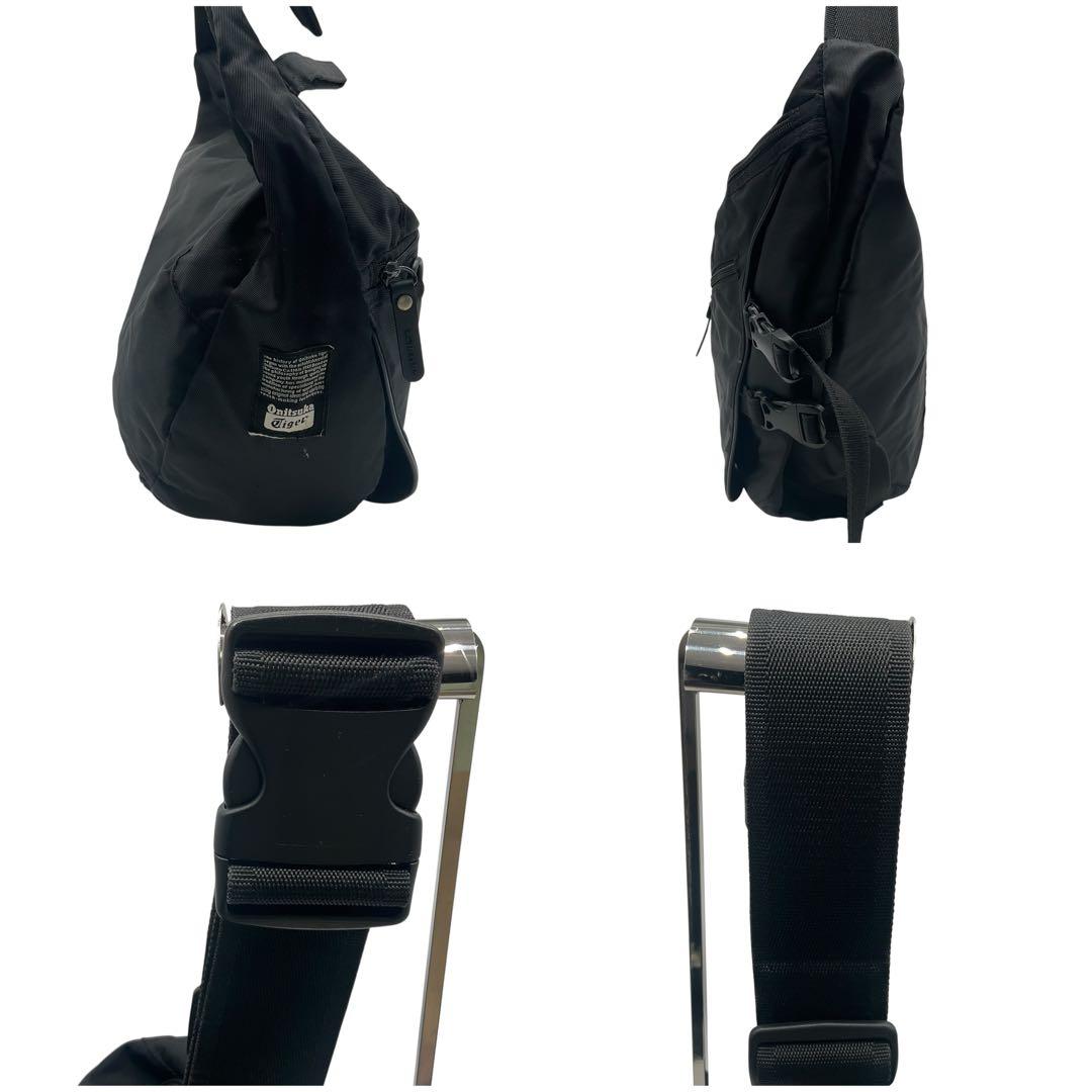 美品 オニツカタイガー メッセンジャーバッグ クロスボディバッグ ナイロン 黒