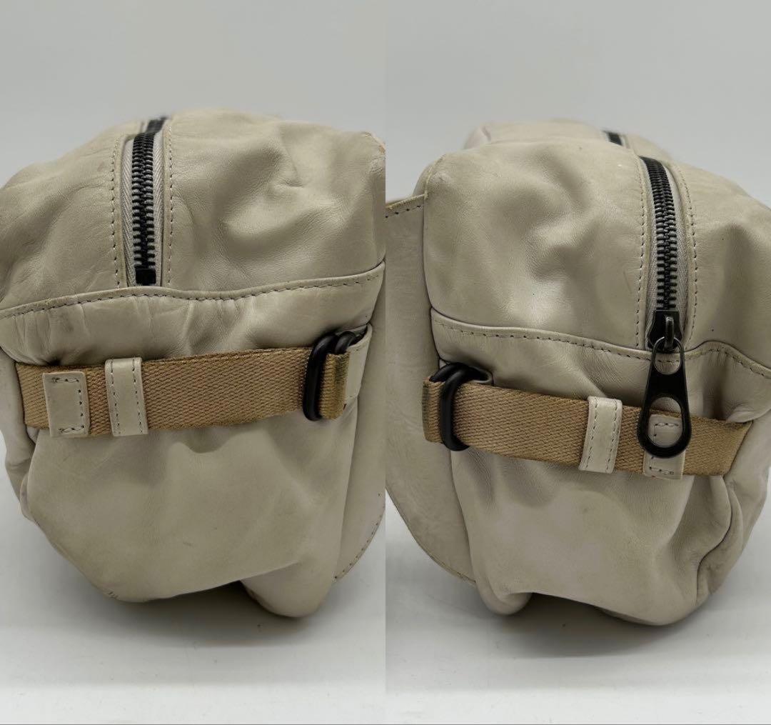 【良品】ボッテガヴェネタ ボディバッグ イントレチャート レザー アイボリー