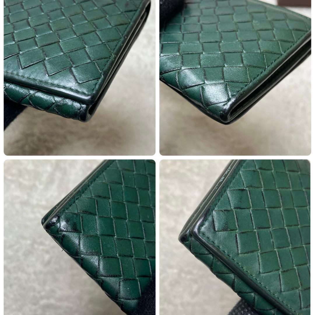 ボッテガヴェネタ✨イントレチャート 本革 レザー ダークグリーン 長財布