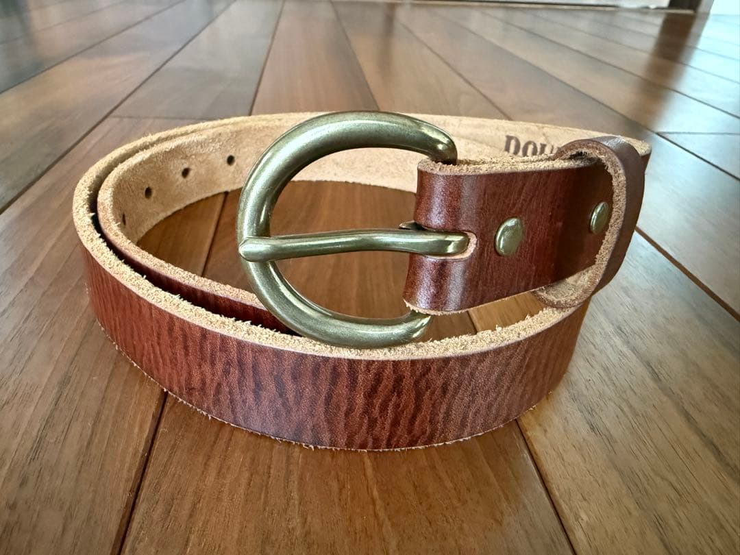 RRL ヴィンテージ加工 プレーンベルト ダークブラウン 34インチ