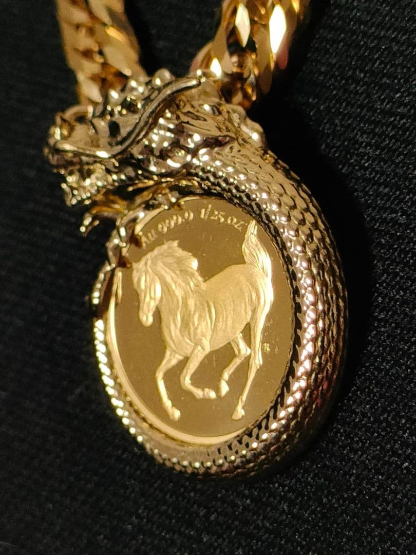 18Kドラゴン枠　馬25/1onz　ネックレストップ