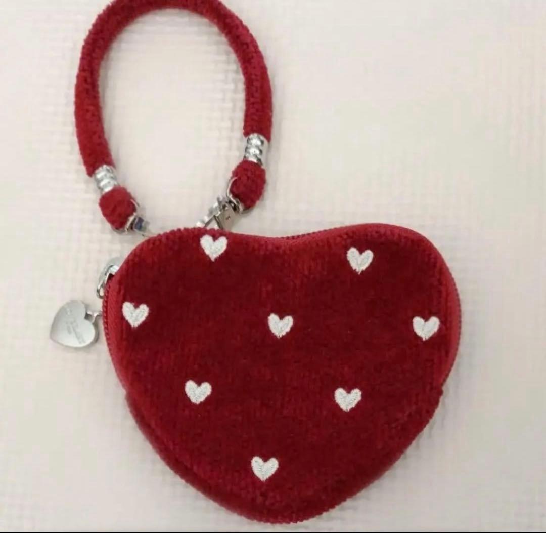 FEILER ラブラリーハート ハート型ポーチ ポーチ フェイラー　レッド