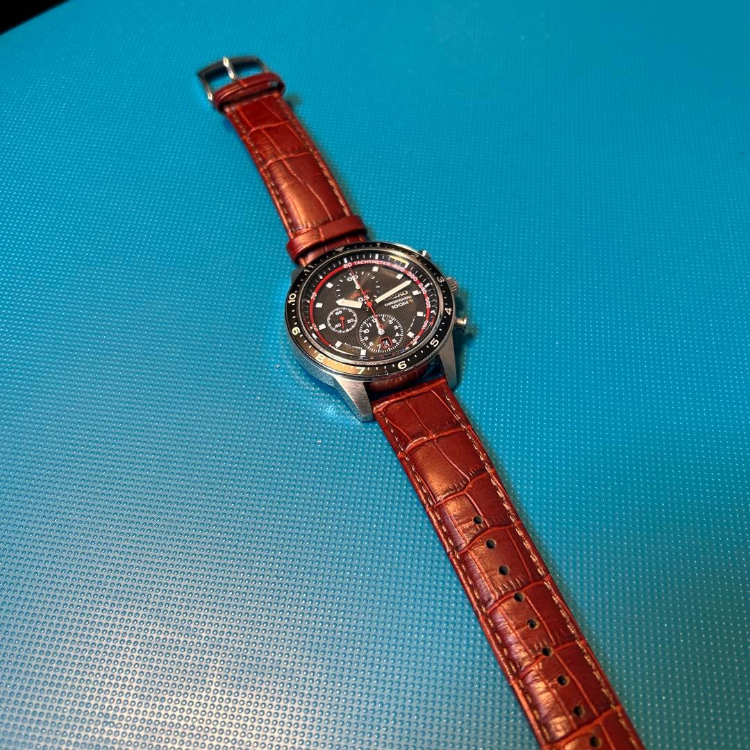 セイコー クロノグラフ レザーバンド 時計