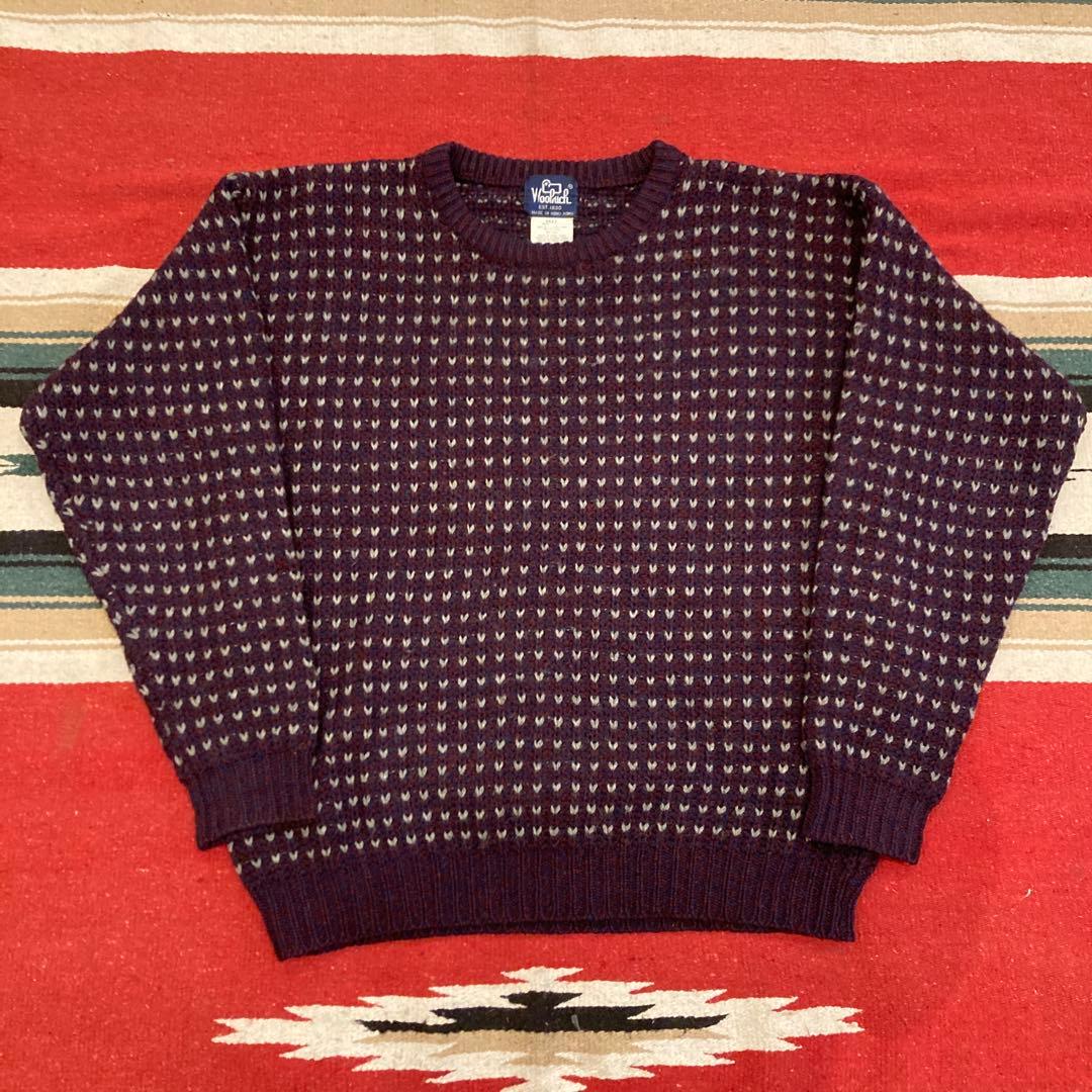 バーズアイ　ニット　ウールリッチ　80s 美品　Lサイズ