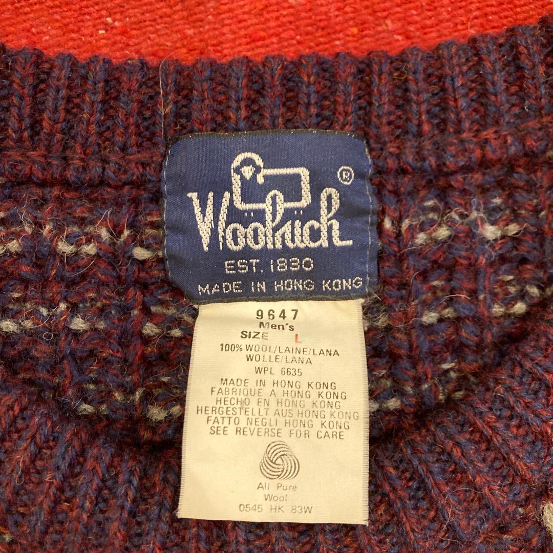 バーズアイ　ニット　ウールリッチ　80s 美品　Lサイズ