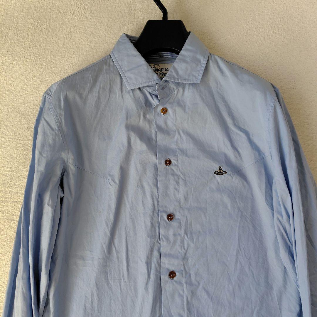 極美品　XL　ヴィヴィアンウエストウッド　シャツ　長袖　オーブ　刺繍　ボーダー