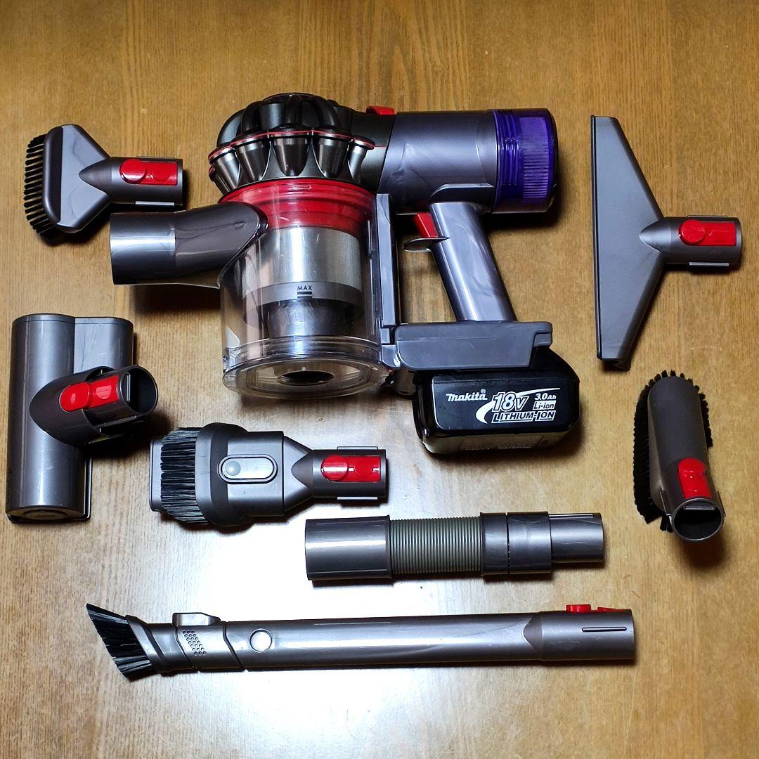 ダイソンV8 SV10K掃除機＋マキタ18vアダプターセット 分解清掃済み動作品