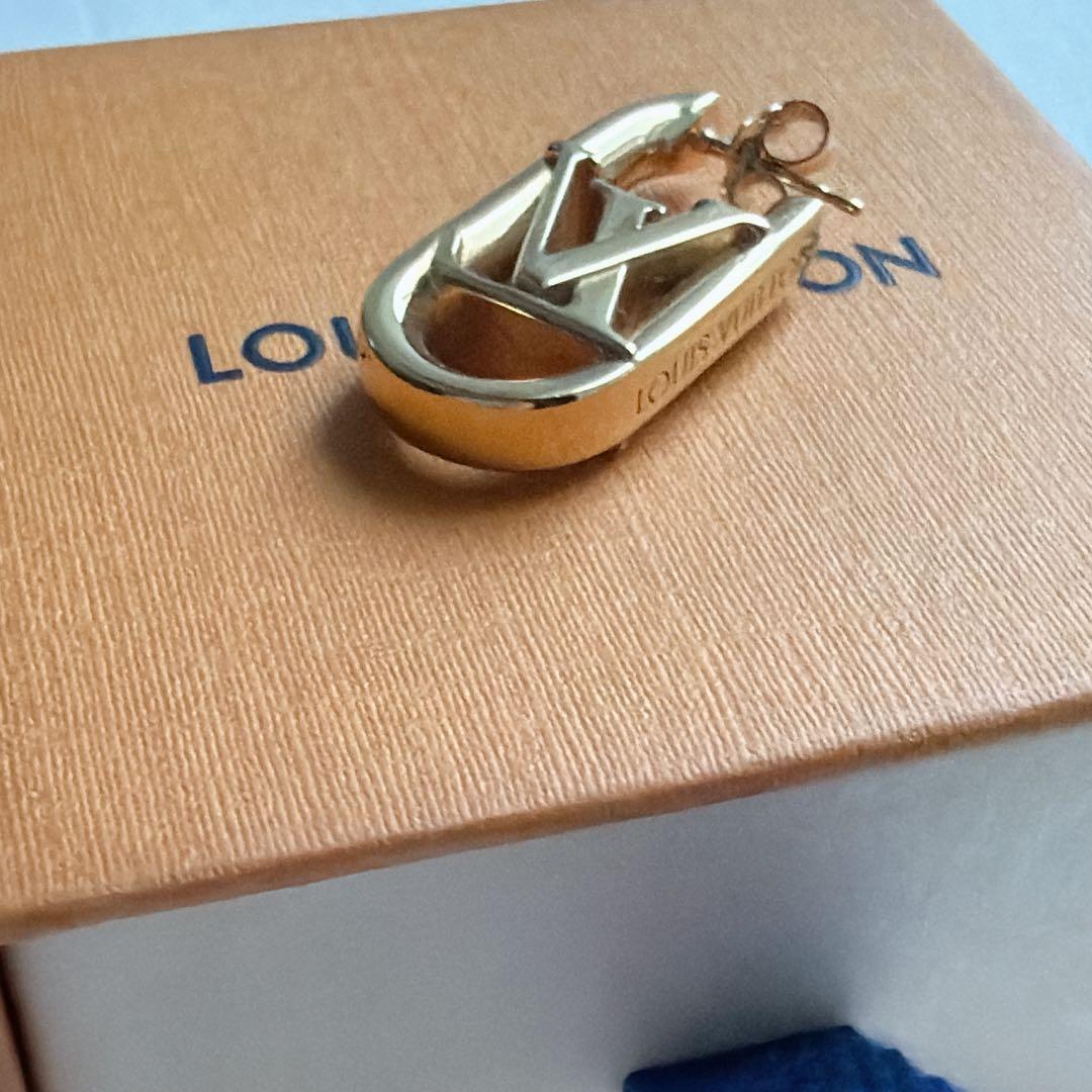 【美品】 ルイヴィトン ピアス フープマイLVチェーン M01140 片耳