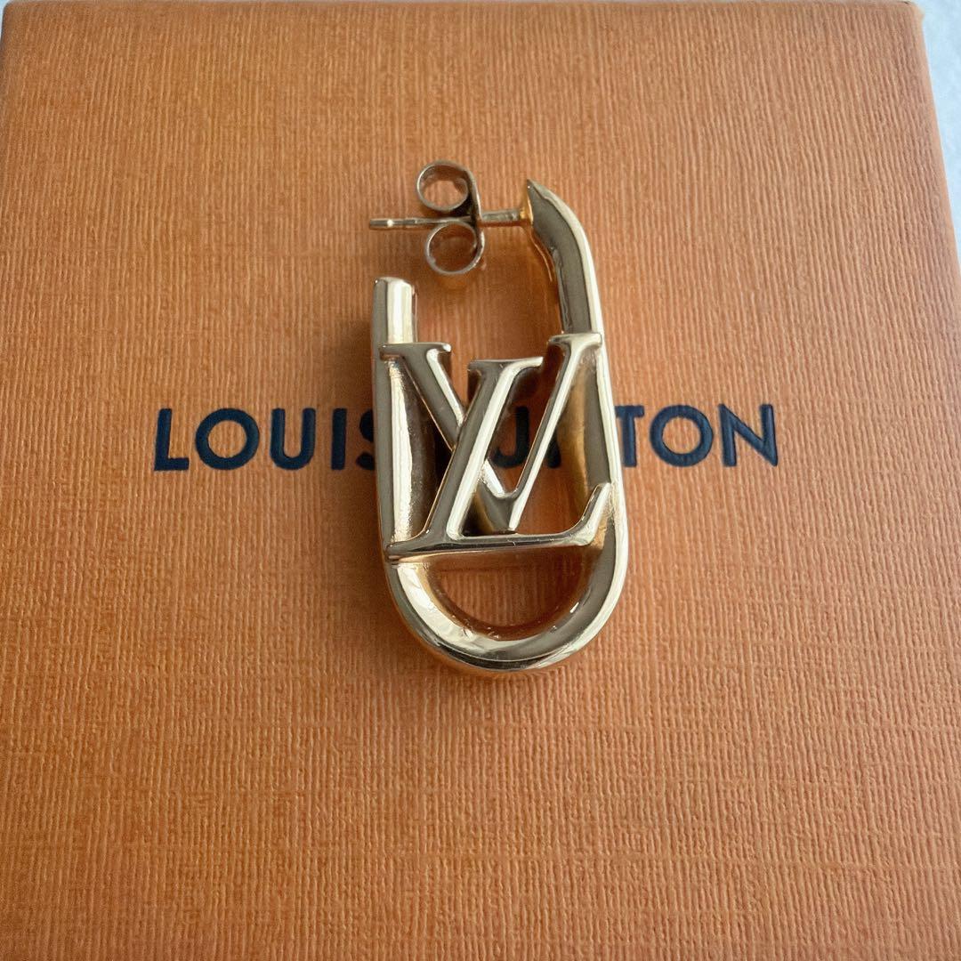 【美品】 ルイヴィトン ピアス フープマイLVチェーン M01140 片耳