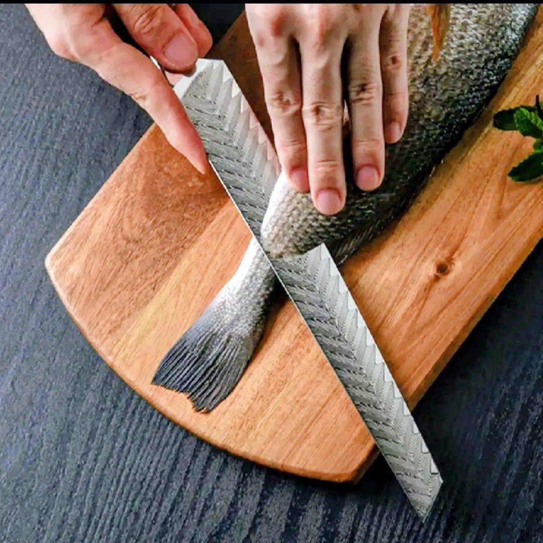 刺身包丁VG10　73層ダマスカス鋼　先丸　筋引き　両刃　柳　刺身　包丁　赤柄