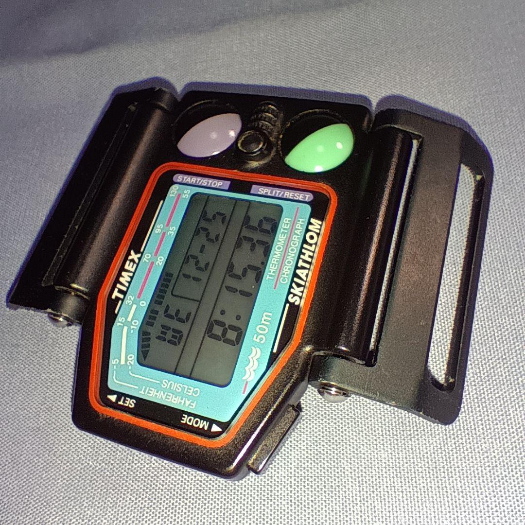 TIMEX SKIATHLOM本体のみ 汎用ベルト付 動作OKタイメックス豆球