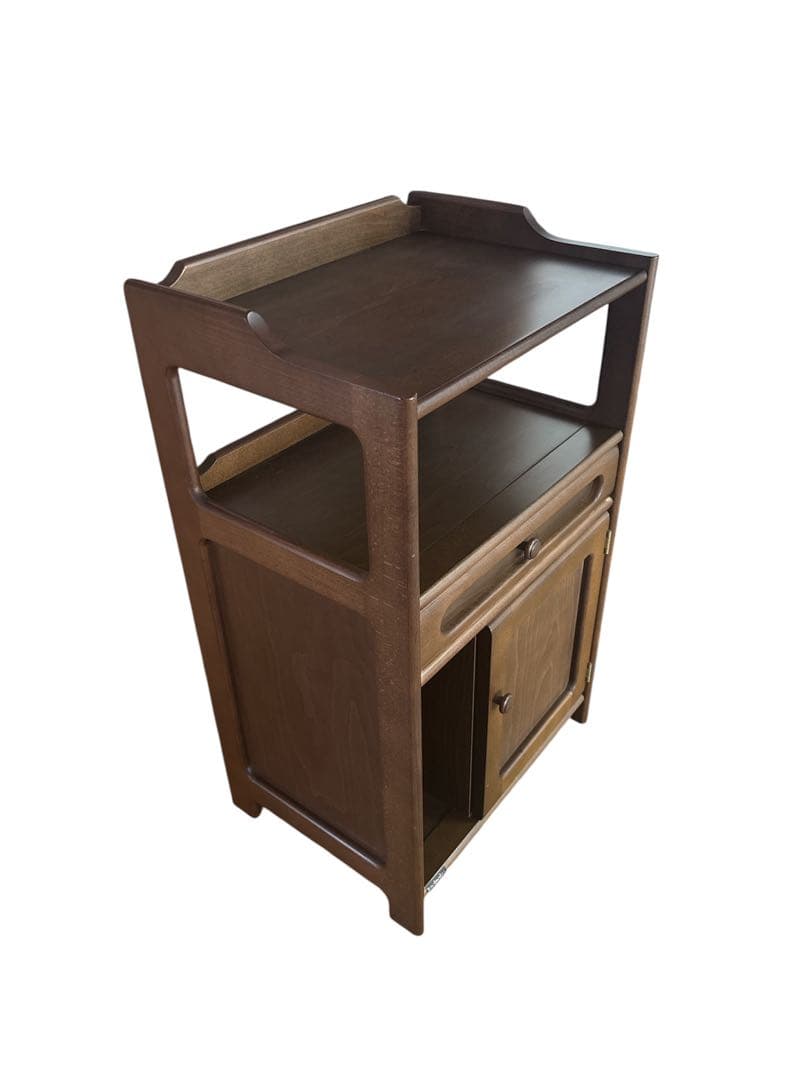 Karimoku カリモク 木製 電話台、FAX台　飾り棚 収納　レンジ台