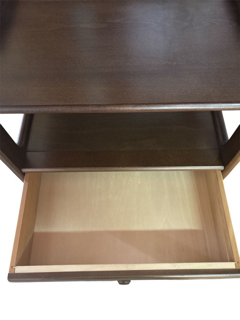 Karimoku カリモク 木製 電話台、FAX台　飾り棚 収納　レンジ台