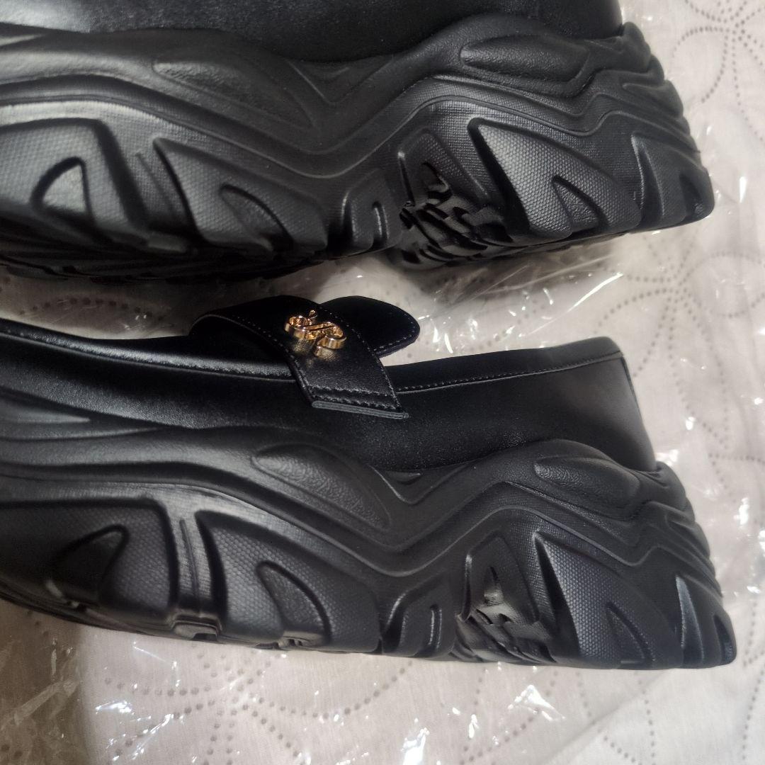 RANDA　ボリュームソールスニーカーライクローファー　ブラック　小さいサイズ