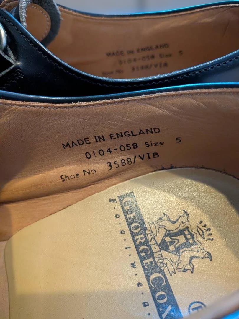 ジョージコックス　ラバーソール　UK5 ブラック