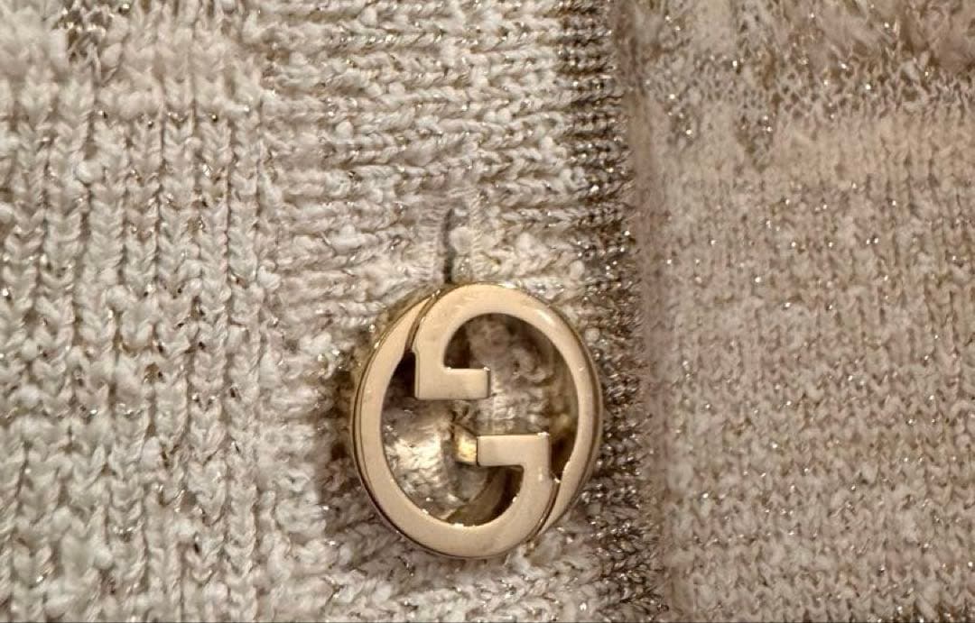 24AW/GUCCIチェック柄ラメウールジャガードジャケットグッチニットアウター