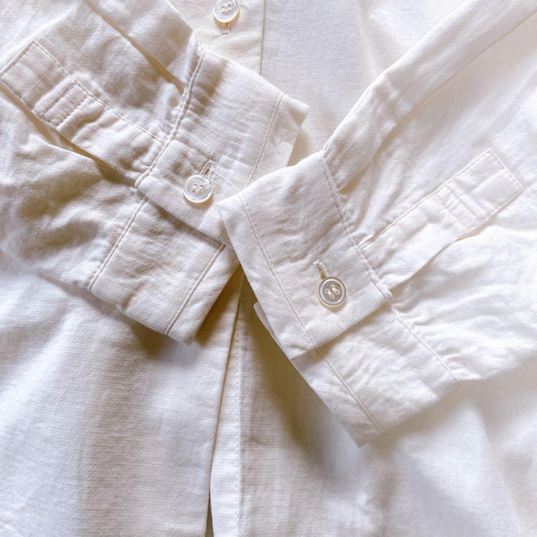 イッセイミヤケ　スタンドカラーブラウス オフホワイト　シャツ　3size