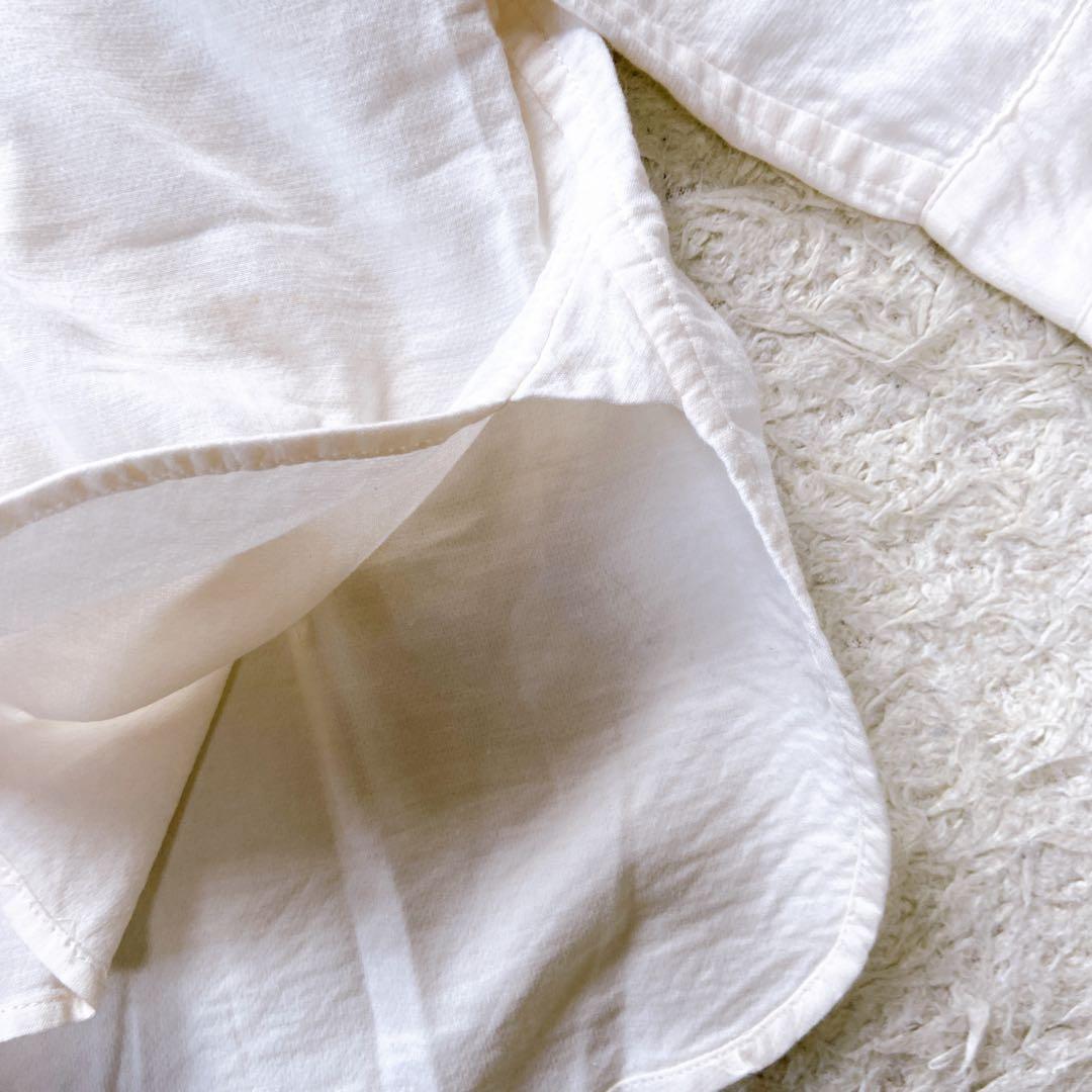 イッセイミヤケ　スタンドカラーブラウス オフホワイト　シャツ　3size