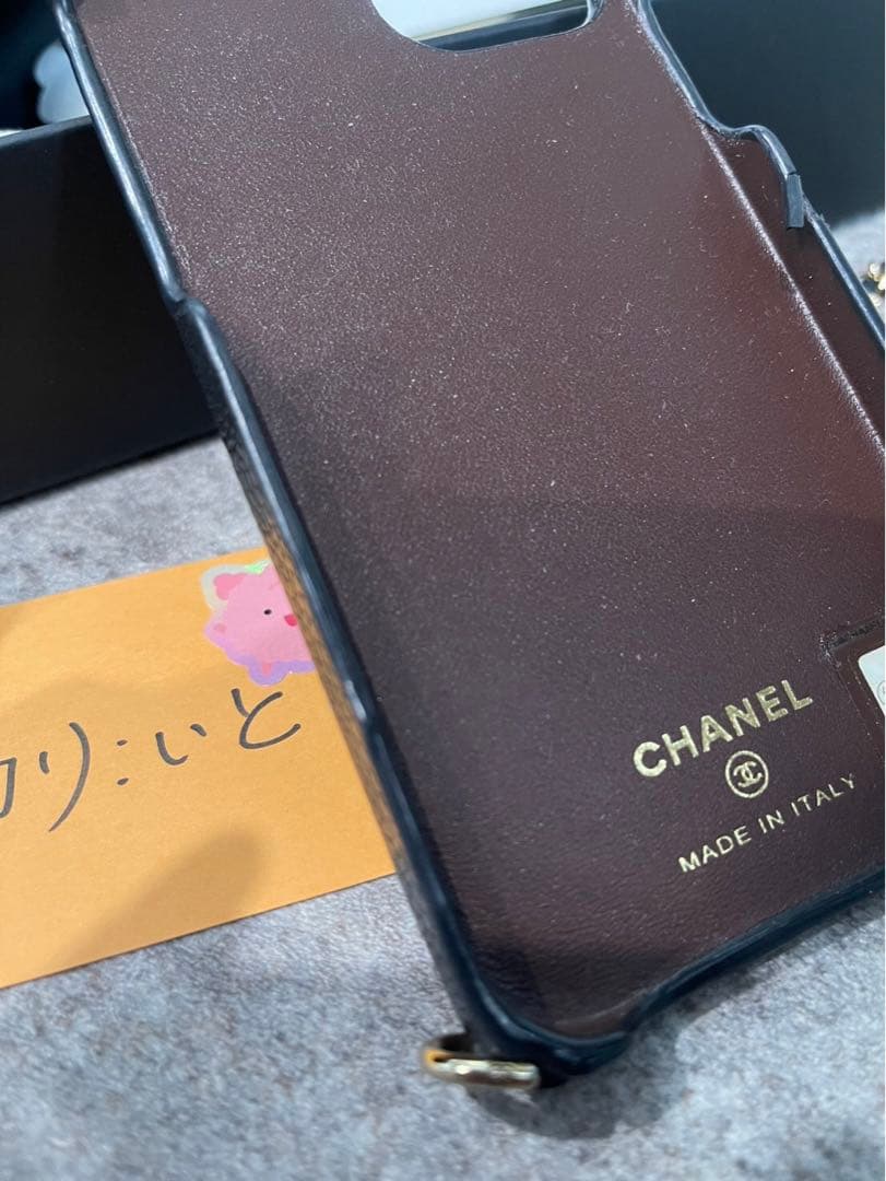 シャネル iPhone 12 ケース ブラック 確実正規品