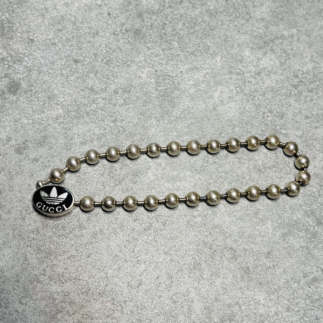 【美品✨】GUCCI × adidas シルバー925 ブレスレット 18号