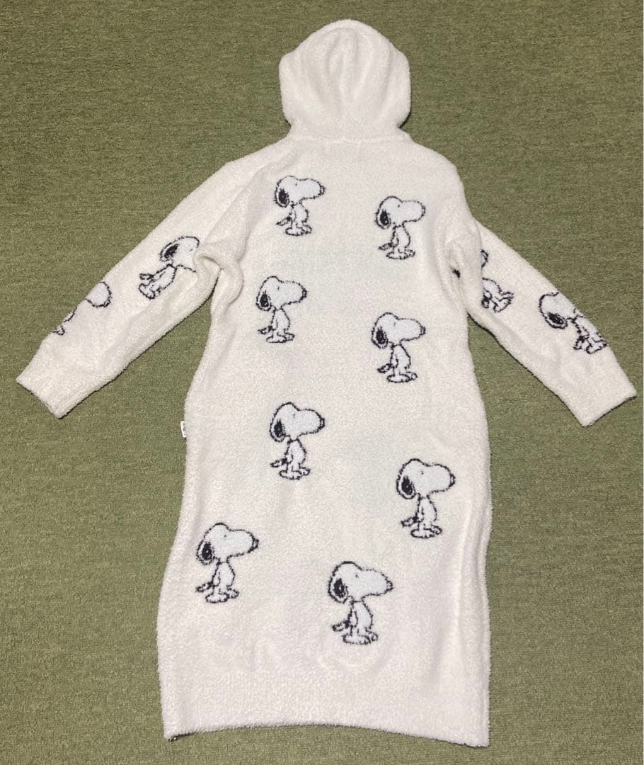 ジェラートピケ スヌーピー総柄 ジャガードワンピース 白