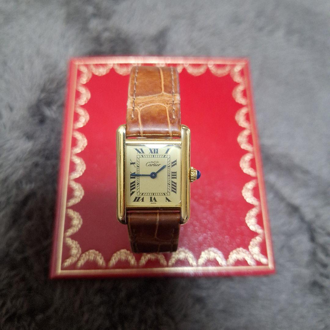 Cartier マストタンク　ヴェルメイユ　クォーツ　純正ベルト