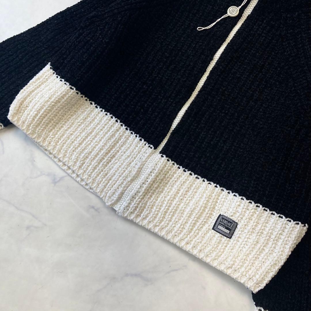 未使用級 ヴェルサーチ ニット ジャケット クロップド メデューサ バイカラー