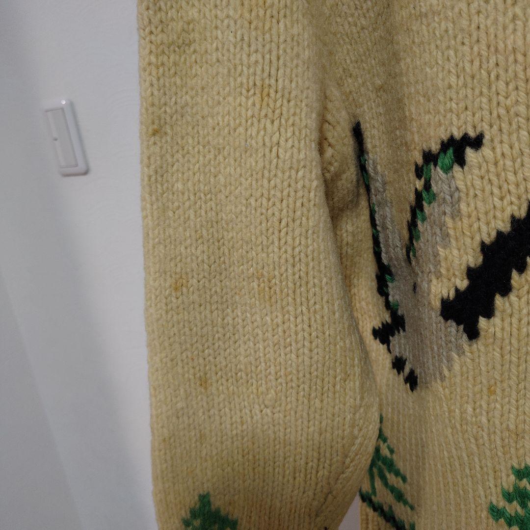 70s　カウチンセーター　ライトニングジップ　要クリーニング