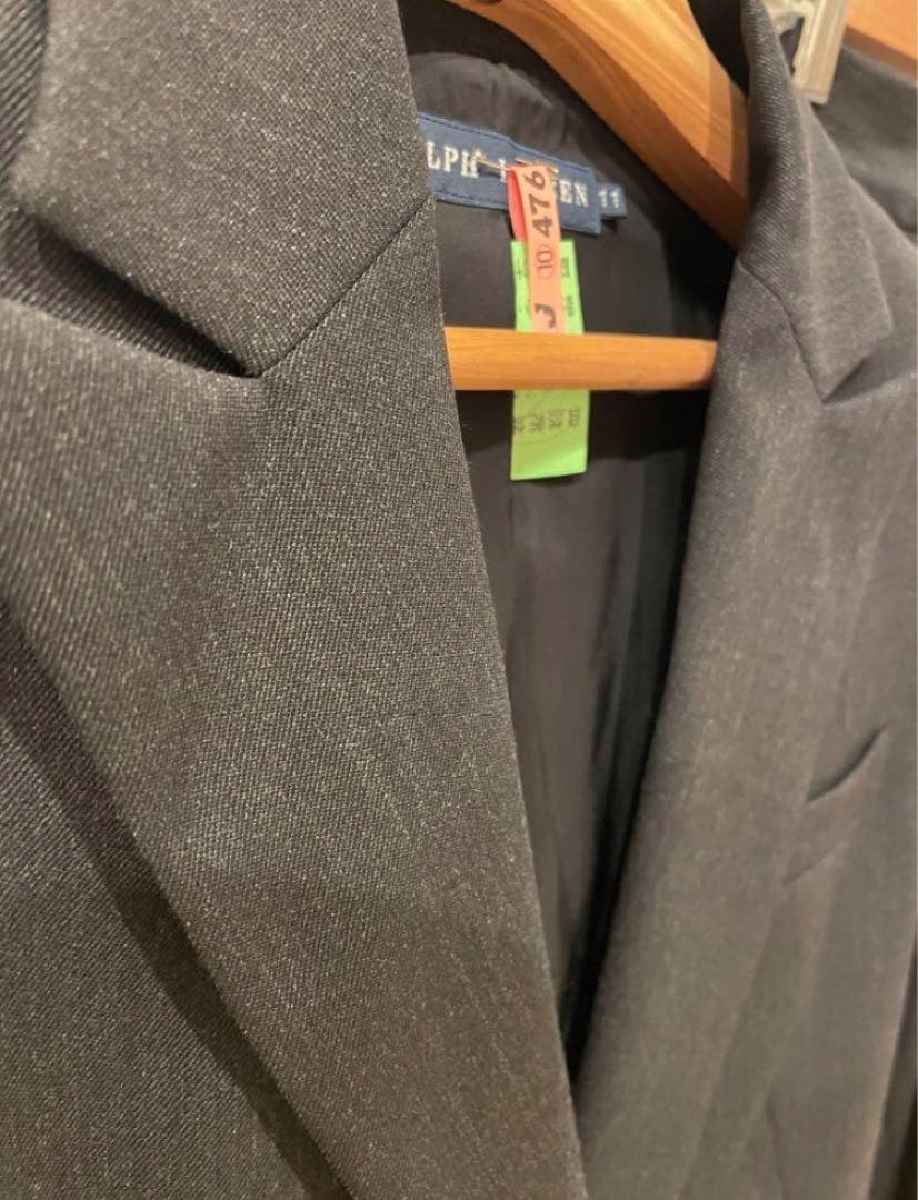 ラルフローレンパンツスーツ　チャコールグレー　ジャケット11号　パンツ9号