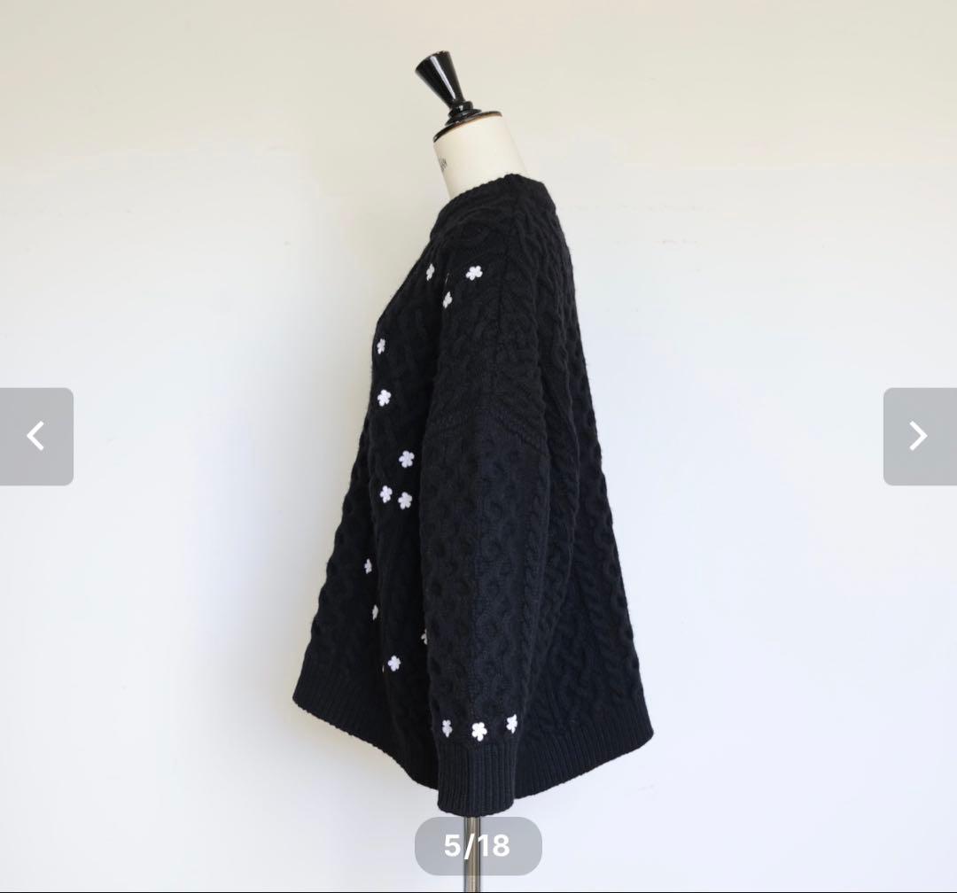 トップス Gypsohila Floral Cable Knit BLACK