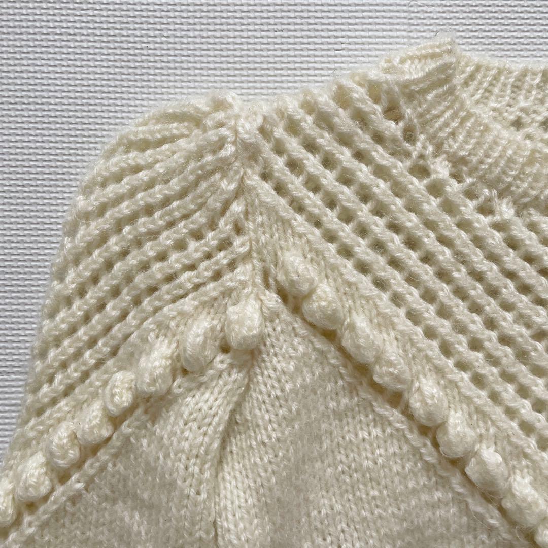 vintage アイボリー ボリュームスリーブ ニット