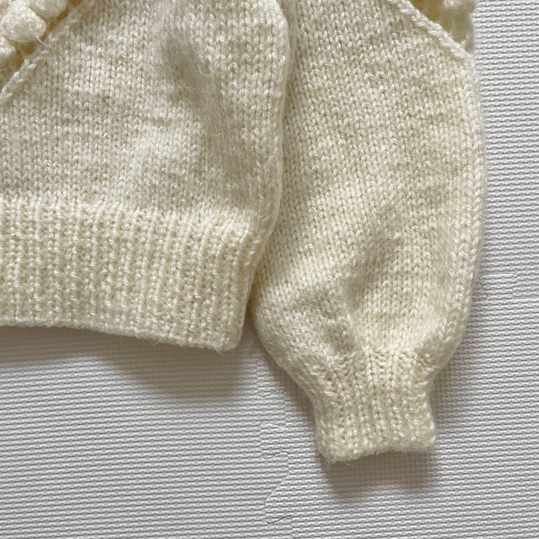 vintage アイボリー ボリュームスリーブ ニット
