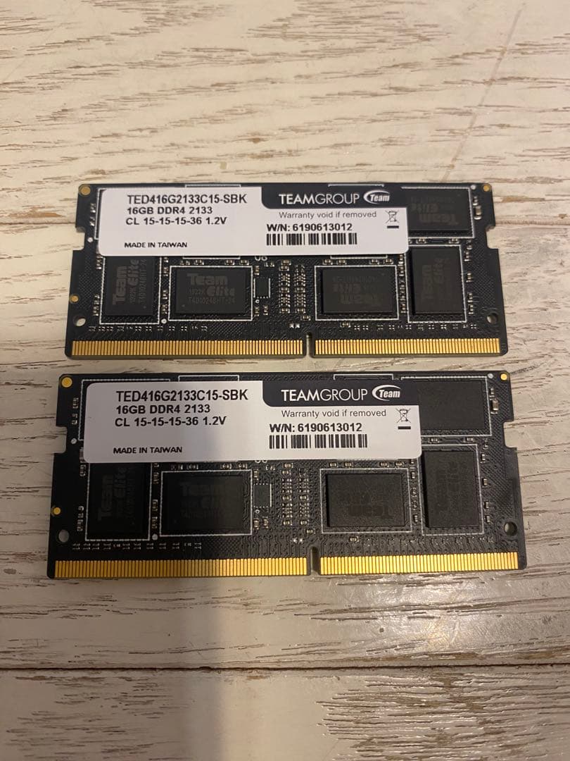 TEAMGROUP DDR4 16g 2133MHz メモリ 2枚 32gb