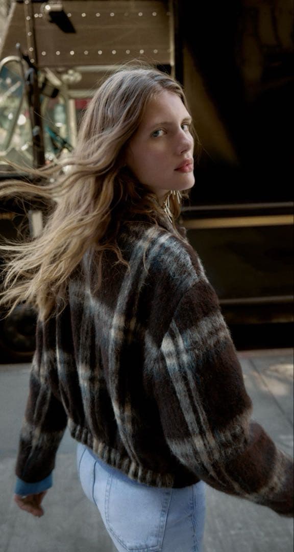 新品未使用　ZARAチェック柄ジャケット　Mサイズ