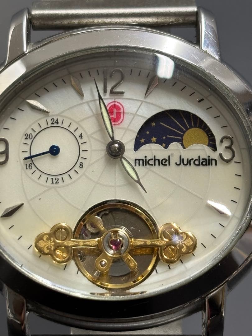 【美品】michelJurdian ミッシェルジョルダン からくり時計 手巻き