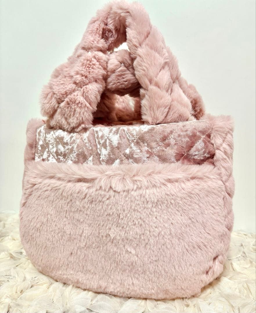 コヤンイサムチョン　ピンクファーとビーズファー❤︎ころりんバッグ❤︎お揃いセット