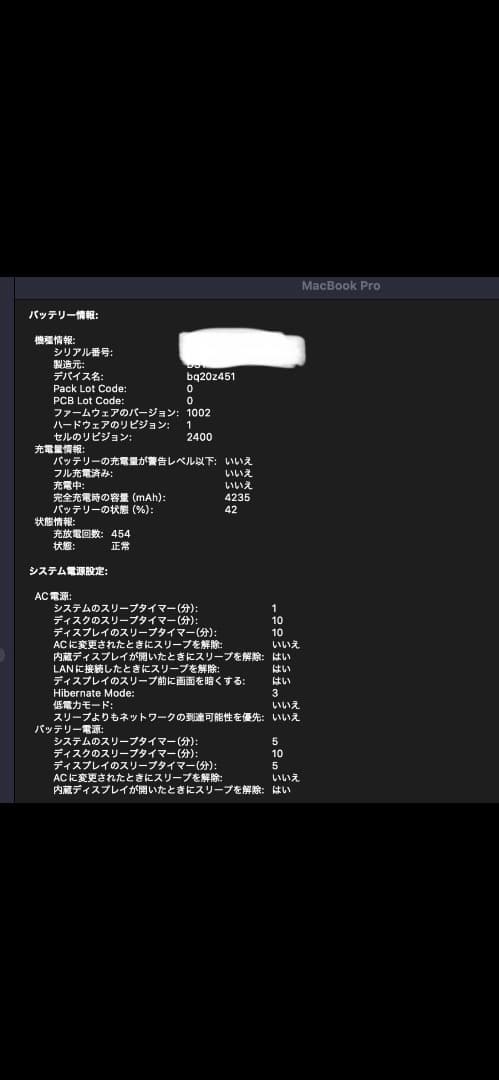 MacBook Pro2019 箱充電器あり