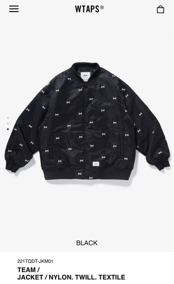 WTAPS TEAM JACKET BLACK M チームジャケット