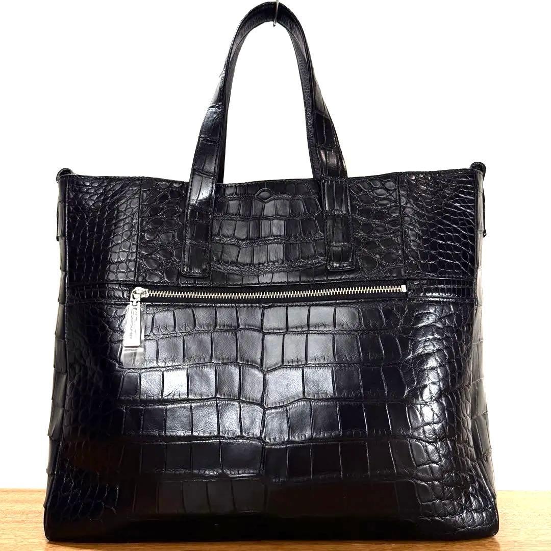 新品 JRA公認 定68万 最高峰 ポロサス クロコダイル 2wayトートバッグ