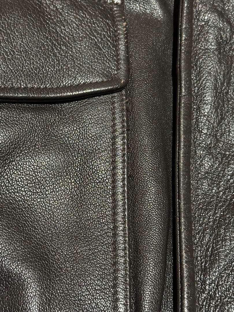 オ*則様 L.L.Bean A-2レザージャケット M 黒 ゴートスキン 本革