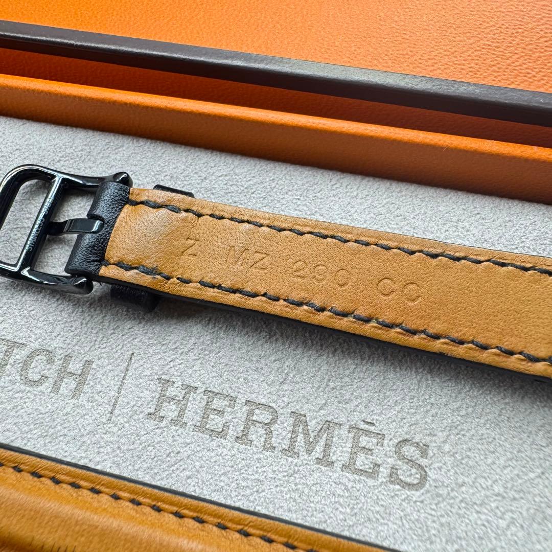 2807 Apple Watch エルメス　ブラック　ドゥブルトゥール　二重