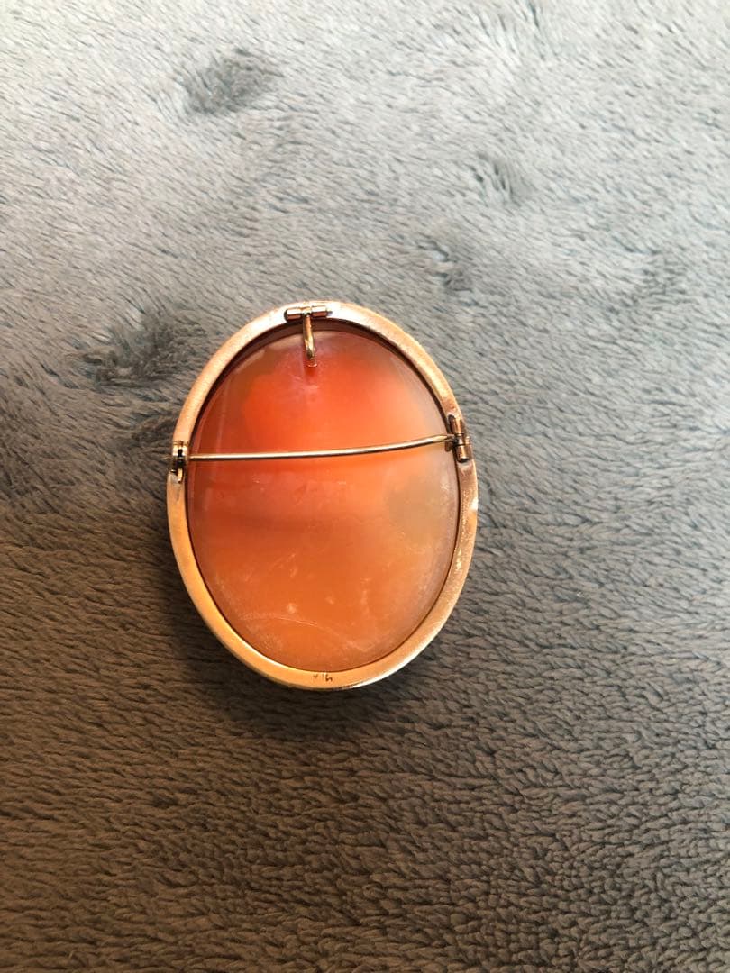 イタリー製　14k シェルカメオ　ブローチ