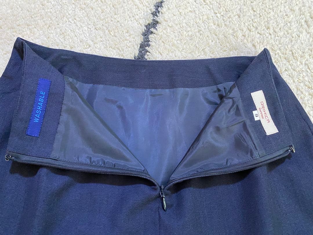 【美品】ORIHICA ネイビー ウォッシャブルスーツ 3点セット