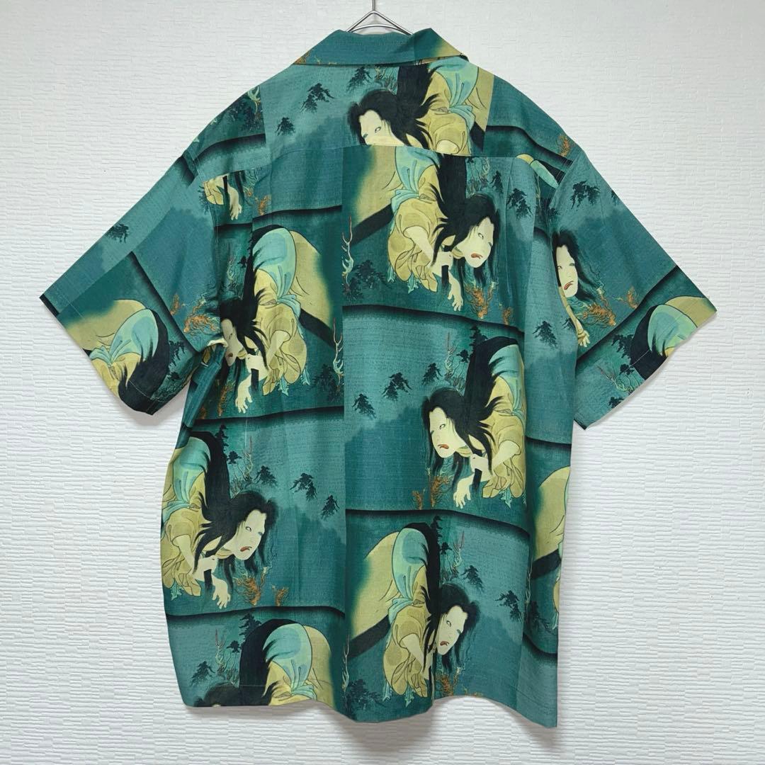 タグ付き Fukuwauchi フクワウチ アロハシャツ XL 浮世絵 幽霊