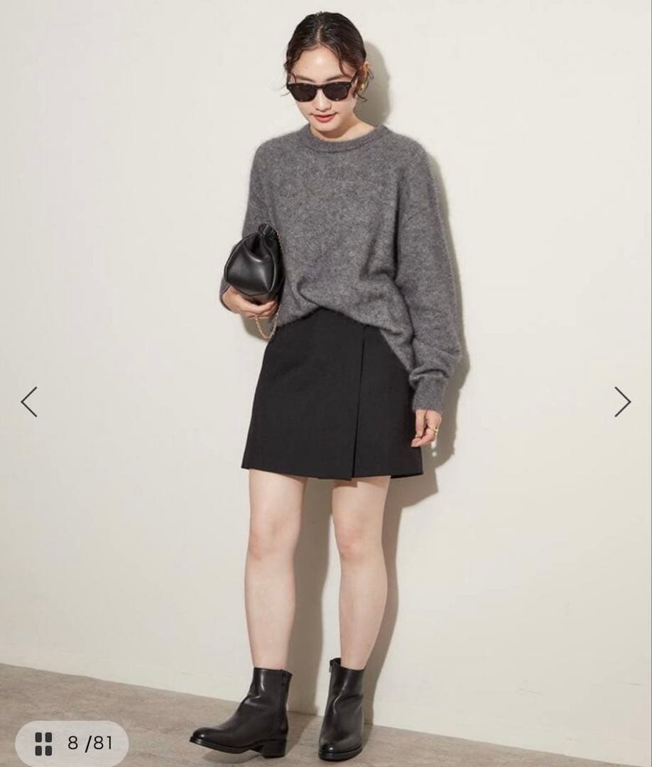 Plage Light Fur Big プルオーバー グレー　ニット